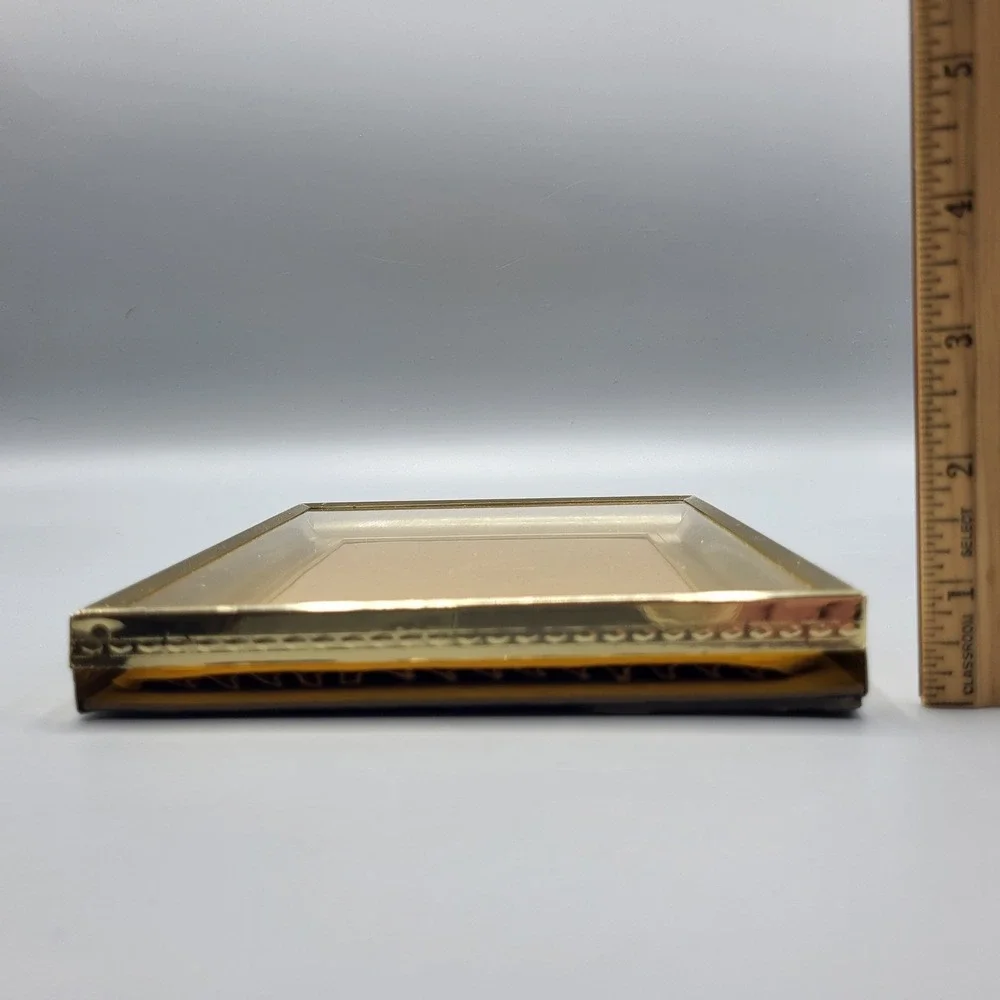 Vintage Picture Frame 5x7 Ornate Embossed Edge Gold Tone Metal